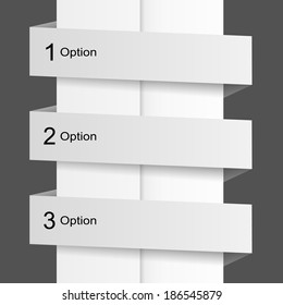 Grey option banners, buttons template