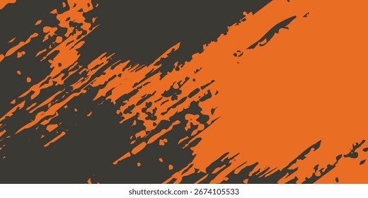 Fondo abstracto gris y naranja con trazo de pincel y estilo semitono. ilustración de fondo de Vector grunge abstracto eps10