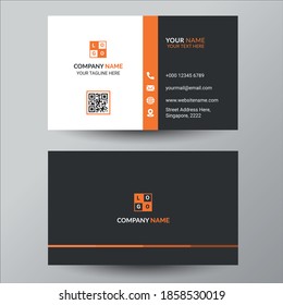 Grey and orange corporate business card design