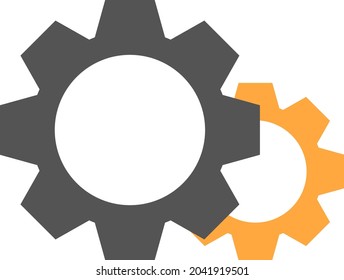Grey and orange gear, illustration, vector, on a white background.