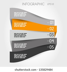 grey and orange perspective infographic with options. infographic concept.
