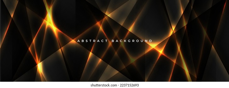 Grey and orange technology vector abstract background. Gray wide banner with glowing orange lines. Modern abstract futuristic tech design background. Vector illustration