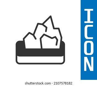 Grey Ore mining icon isolated on white background.  Vector