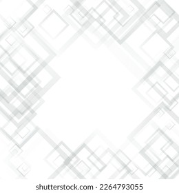 Grey Ornament Geometric Vector  Background. Trendy Tile Design. White Simple Illustration. Gray Abstract Cover.