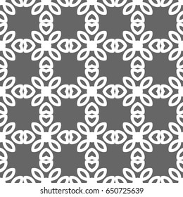 Grey ornamental seamless wallpaper pattern, vector illustration