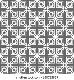 Grey ornamental seamless wallpaper pattern, vector illustration