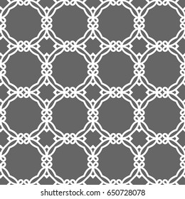 Grey ornamental seamless wallpaper pattern, vector illustration