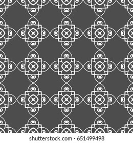 Grey ornamental seamless wallpaper pattern, vector illustration