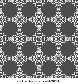 Grey ornamental seamless wallpaper pattern, vector illustration