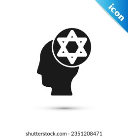 Grey Orthodox jewish hat icon isolated on white background. Jewish men in the traditional clothing. Judaism symbols.  Vector