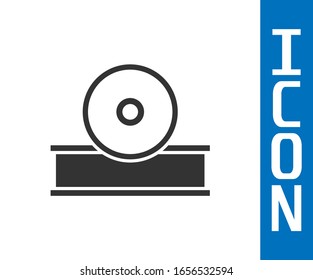 Grey Otolaryngological head reflector icon isolated on white background. Equipment for inspection the patient's ear, throat and nose.  Vector Illustration