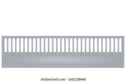 Grey outdoor gate. vector illustration