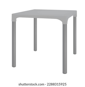 Grauer Freilufttisch. Vektorgrafik
