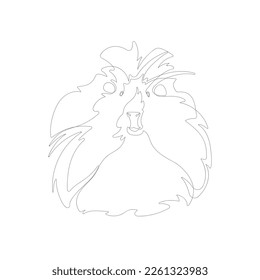 Grey outline guinea pig on white background. Graphic drawing. Vector illustration.