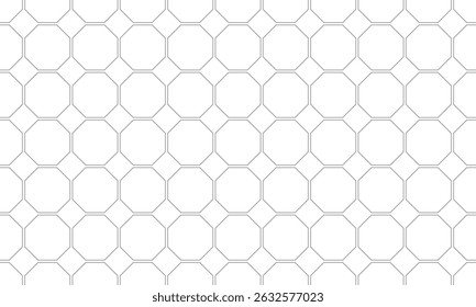 Grey outline octagons seamless pattern. Vector Repeating Texture.