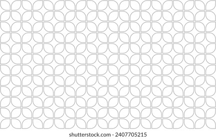 Grey outline round corner squares seamless pattern. Vector Repeating Texture.