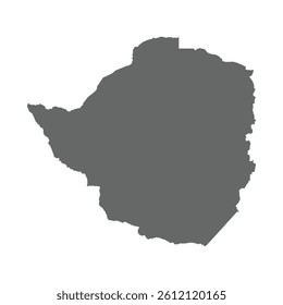 Grey outline of Zimbabwe map on white