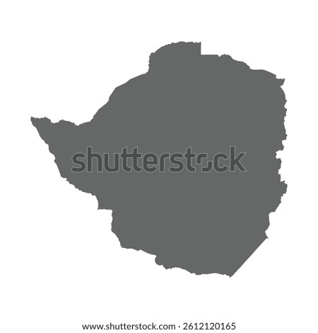 Grey outline of Zimbabwe map on white