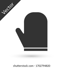 Grey Oven glove icon isolated on white background. Kitchen potholder sign. Cooking glove. Vector Illustration