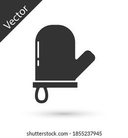 Grey Oven glove icon isolated on white background. Kitchen potholder sign. Cooking glove. Vector.