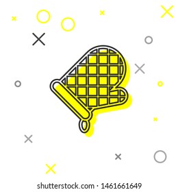 Grey Oven glove line icon isolated on white background. Kitchen potholder sign. Cooking glove. Vector Illustration