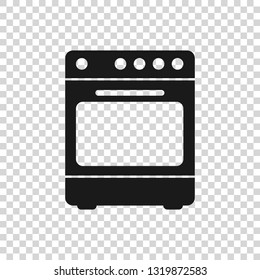 Grey Oven icon isolated on transparent background. Stove gas oven sign. Vector Illustration