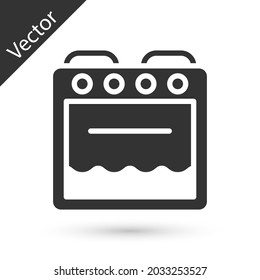 Grey Oven icon isolated on white background. Stove gas oven sign.  Vector