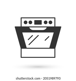 Grey Oven icon isolated on white background. Stove gas oven sign.  Vector