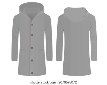Grey overcoat jacket. vector illustration