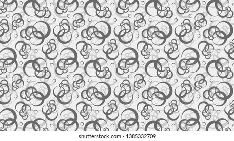 Grey Overlapping Circles Pattern Background Vector Image