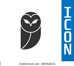 Grey Owl icon isolated on white background. Animal symbol.  Vector