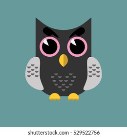 Grey owl with white wings