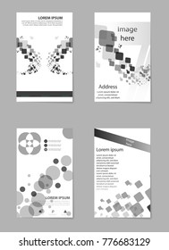 Grey pack Brochure design template flyer set, abstract business flyer size A4 template, creative cover, trend brochure set