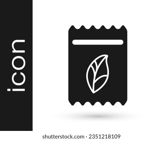 Grey Pack full of seeds of a specific plant icon isolated on white background.  Vector Illustration