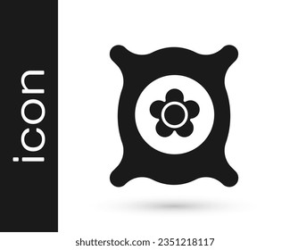 Grey Pack full of seeds of a specific plant icon isolated on white background.  Vector Illustration