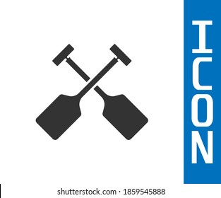Grey Paddle icon isolated on white background. Paddle boat oars.  Vector
