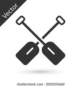 Grey Paddle icon isolated on white background. Paddle boat oars.  Vector
