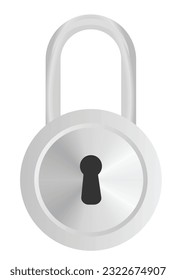 Grey padlock isolated. vector illustration