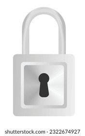 Grey padlock isolated. vector illustration