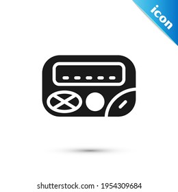 Grey Pager icon isolated on white background. Vintage 1990s electronics messenger.  Vector