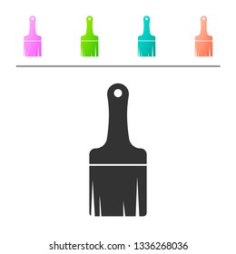 Grey Paint brush icon isolated on white background. Set icon in color buttons. Vector Illustration