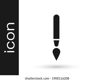 Grey Paint brush icon isolated on white background.  Vector Illustration