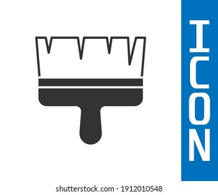 Icono de pincel de pintura gris aislado en fondo blanco.  Vector