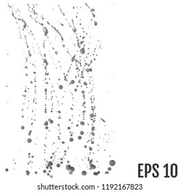 Grey paint Ink splash, isolated on white background. Vector Splats. Blots and Splashes. Grunge Ink Stains