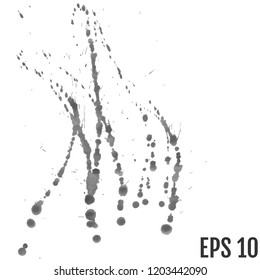 Grey paint Ink splash, isolated on white background. Vector Splats. Blots and Splashes. Grunge Ink Stains
