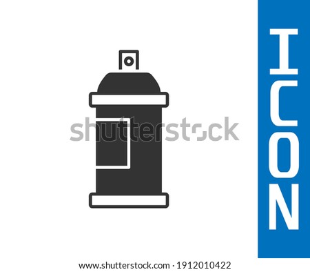 Grey Paint spray can icon isolated on white background.  Vector