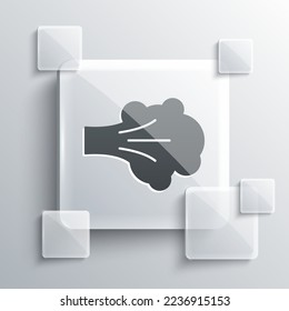 Icono del spray de pintura gris aislado en el fondo gris. Paneles de vidrio cuadrado. Vector