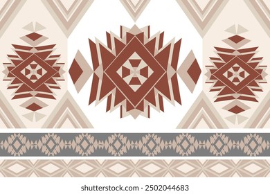 Grey and pale red geometric patterns that are traditional, ethnic, Navajo, or Native American Indian. designs for clothing, curtains, carpets, sarongs, Hmong, and fabric edges.