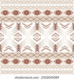 Grey and pale red geometric patterns that are traditional, ethnic, Navajo, or Native American Indian. designs for clothing, curtains, carpets, sarongs, Hmong, and fabric edges.