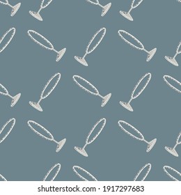 Grey palette seamless pattern in doodle style with geometric circus ring ornament. Simple design. Stock illustration. Vector design for textile, fabric, giftwrap, wallpapers.